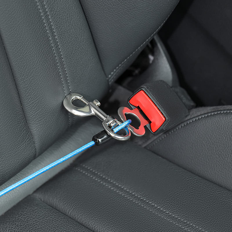 Mi Metty Dog Car Harnesses.Dog Car Seatbelt Made of Coated Wire Rope Safety Restraint No-Chew Tether Cable. Vehicle Harnesses with Double Clips and Latch Attachment. Heavy Duty Red 16 inch/40 CM - BeesActive Australia