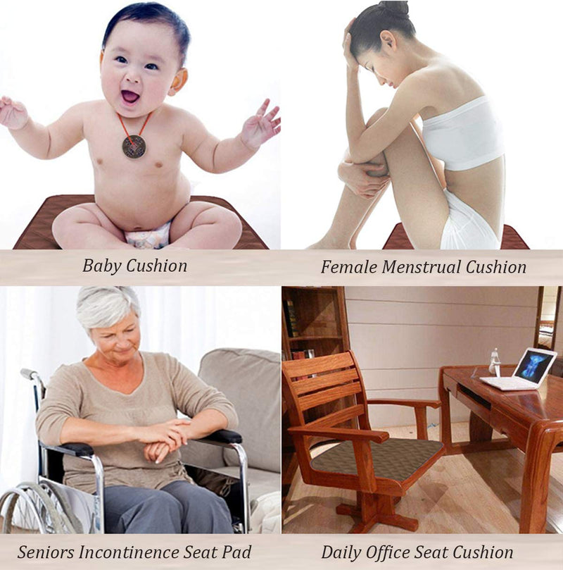 Large Absorbent Washable Incontinence Chair Seat Protector Pad Chair Sheet Waterproof Washable Seat Pads Incontinence Chair Absorbent Pads Nonslip Pet Underpads for Adult Children Baby Pet Mat,55x53cm Grey - BeesActive Australia