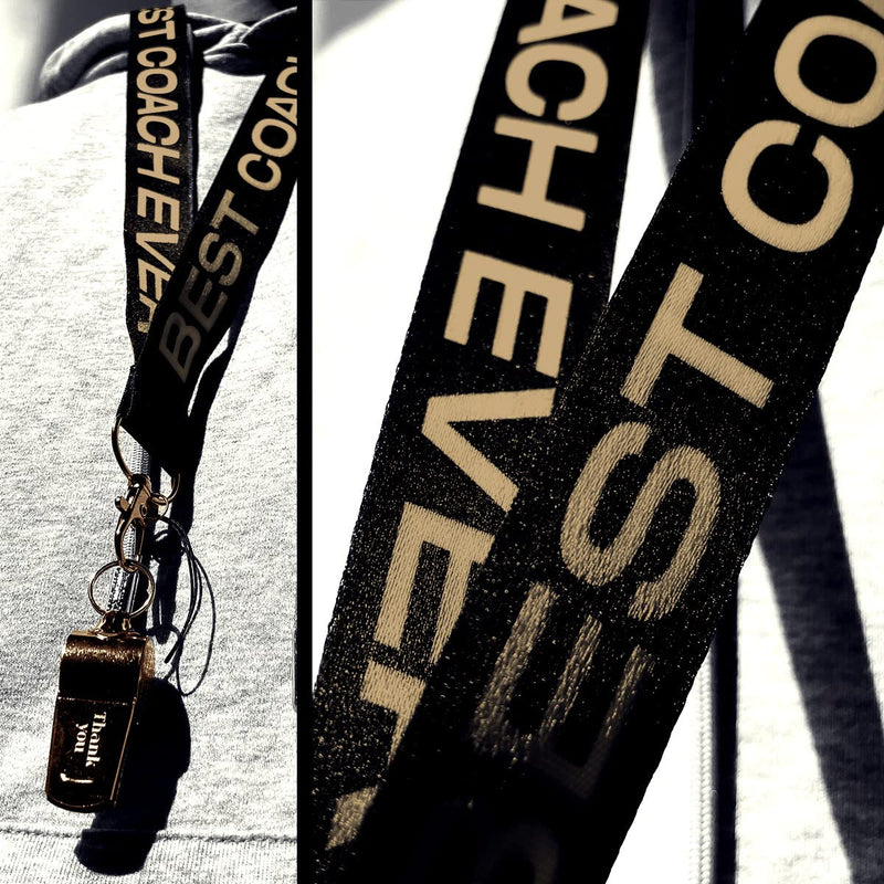 QIBAJIU Whistles with Lanyard,Golden Whistle,Coach Whistle, Basketball Gifts, Coach Gifts for Men Women, Thank You Cheer Coach Gift – Best Coach Ever - Teacher Whistle Coach Gifts - BeesActive Australia