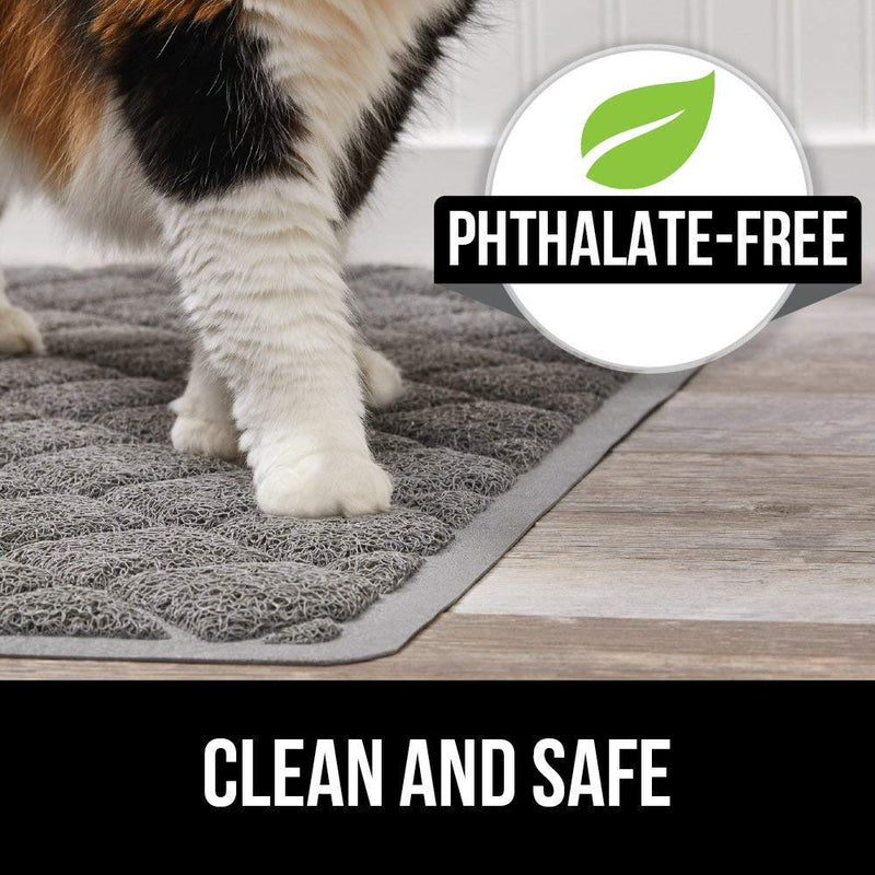 Gorilla Grip Cat Litter Mat and Silicone Pet Feeding Mat, Both Gray, Cat Mat Size 35x23, and Silicone Pet Feeding Mat Size 18.5x11.5, 2 Item Bundle - BeesActive Australia