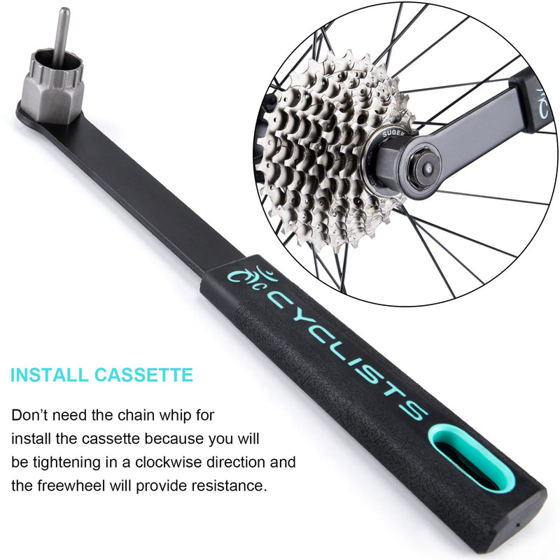 cyclists Cassette Removal Tool Sets - Chain Whip & Lock Ring Tool for Shimano HG Cassette/Freewheel Install Removal MTB Road Bike 7 8 9 10 11 Speed Black - BeesActive Australia