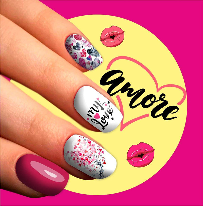 32 Valentine I Love You Water Nail Stickers for Your Nail Art Design (SL-4183) Set 4183 - BeesActive Australia