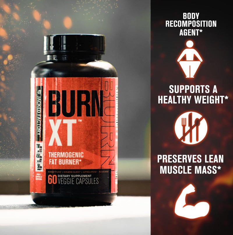 Burn-XT Clinically Studied Fat Burner & Weight Loss Supplement - Appetite Suppressant & Energy Booster - Fat Burning Acetyl L-Carnitine, Green Tea Extract, & More - 60 Natural Diet Pills 60 Count (Pack of 1) - BeesActive Australia