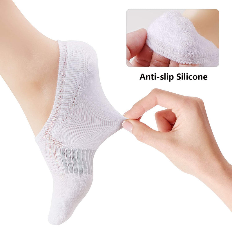 Gonii Womens No Show Socks Athletic Ankle Socks Cushioned Running Low Cut 5-8 Pairs 5 Pairs White 8-10 - BeesActive Australia
