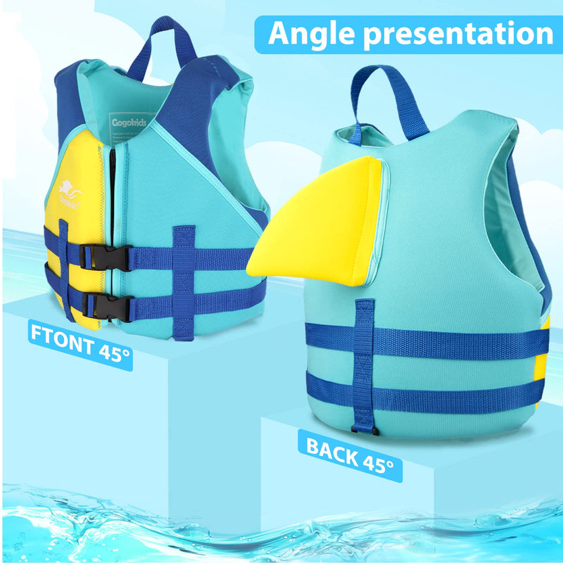 Toddler Swim Vest, Float Vest for Kids Swim Learning and Training, Kids Swimwear Suitable for Boys and Girls 33-77 lbs/1-9 yrs L(55-66lbs/5-7yrs) blue ocean - BeesActive Australia