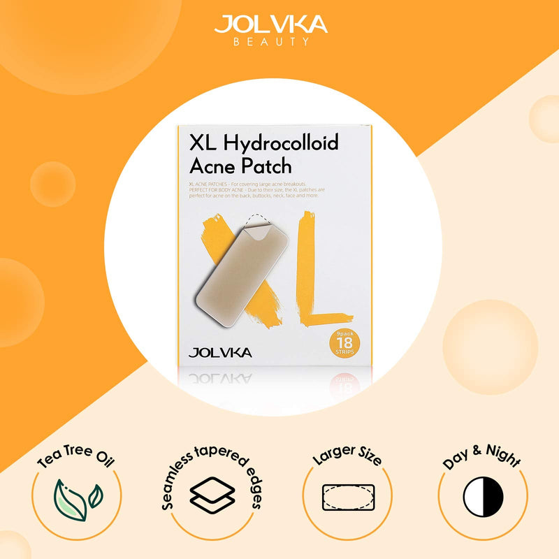 JOLVKA Large Pimple Patch,18 Strips (XL), Hydrocolloid Blemishes Patch Spot Dots, Pimple Stickers 18 Count (Pack of 1) - BeesActive Australia