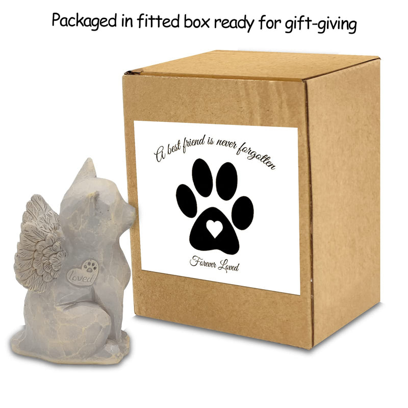 Tsyulog Cat Angel Memorial Figurine, Cat Memorial Gifts, Losing a Cat Sympathy Gift, Cat Gifts for Cat Lovers, Passed Away Cat Gift, Sculpted Hand-Painted Figure Natural-love My Cat (Gray) - BeesActive Australia