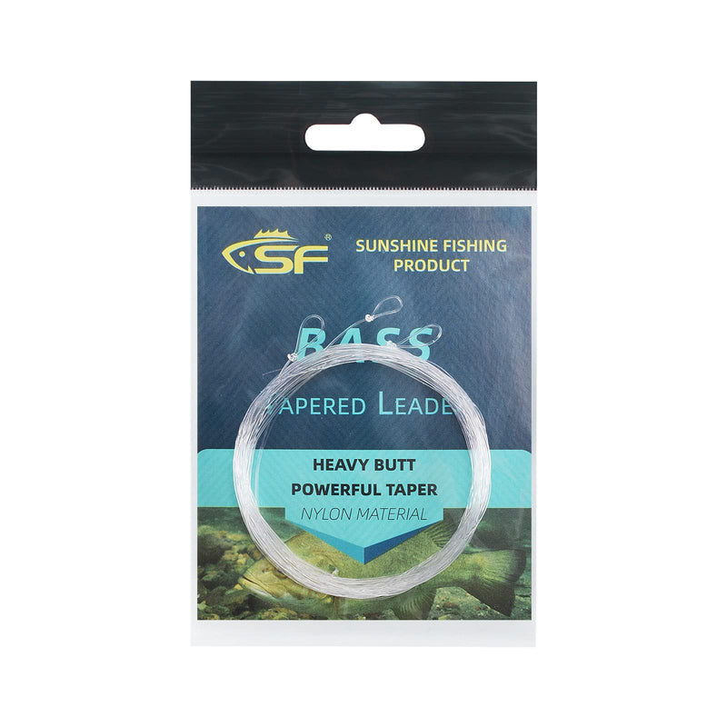 SF Pre-Tied Loop Heavy Butt Fly Fishing Bass Tapered Leader High Knot Strength Clear Nylon for Bass/Large Flies 3 Packs 9FT 8lb 10lb 12lb 16lb 20lb Clear-Nylon 9FT-16LB-0.012'' - BeesActive Australia