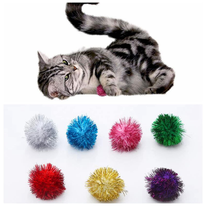 45 Pieces Cat Toy Springs Balls Set, Colorful Cat Spring Toy and Cat Tube Toy Interactive Cat Toy and Cat Toy Pom Poms Balls for Kittens to Swat, Bite, Hunt (Random Color) - BeesActive Australia