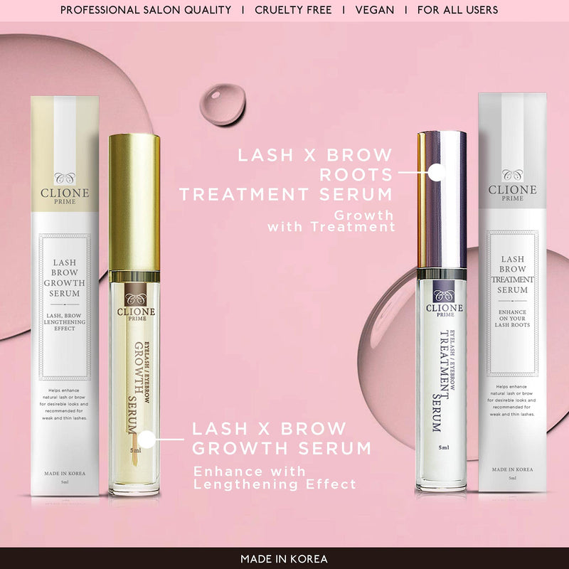 Clione Prime Eyelash Growth Serum - Korean Growth Boosting Treatment Serum for Lashes & Brows - Fuller Eyebrows, Thicker and Longer Eyelashes, Cruelty-Free, Natural Ingredients Advanced Ginseng Serum - BeesActive Australia