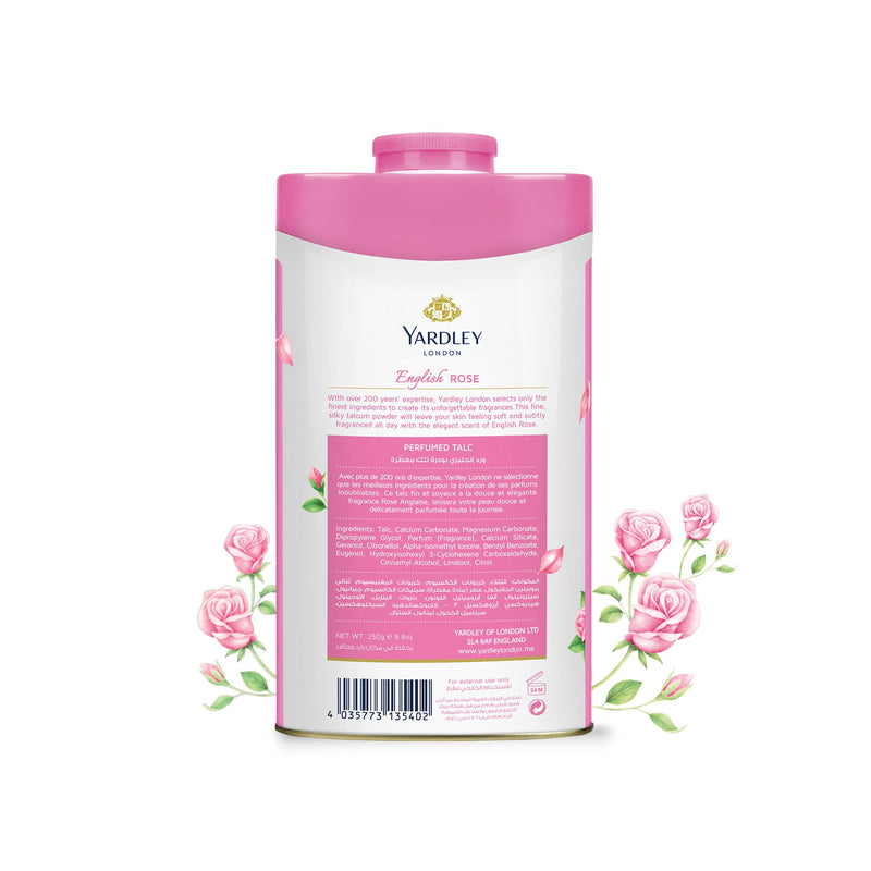 Yardley English Perfumed Talc, Rose - BeesActive Australia