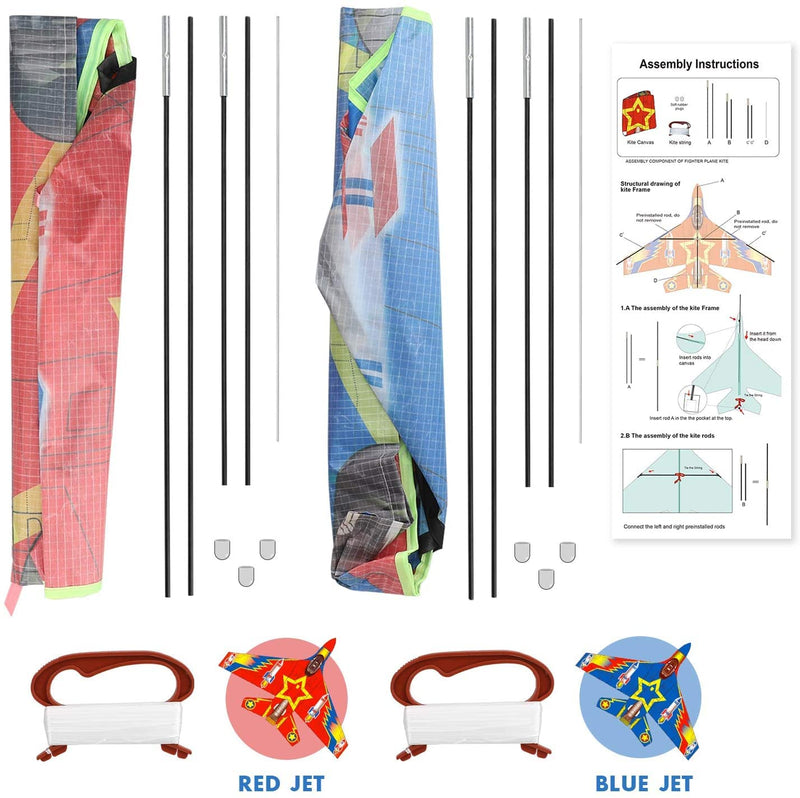 TOY Life Kites for Kids Easy to Fly - Outdoor Games and Activities Large Kites for Kids Ages 4-8 - Flying Kites for Children - Kids Kite for Beach - Giant Easy Fly Kites Fighter Plane - BeesActive Australia