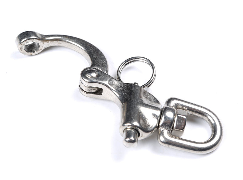 [AUSTRALIA] - Mxeol Swivel Eye Snap Shackle Quick Release Bail Rigging Sailing Boat Marine Stainless Steel Clip Pair 2-3/4", Silver 