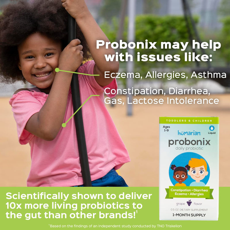Probonix Kids Probiotic for Toddlers and Children, Organic, Non-GMO Liquid Probiotic Drops, 8 Live Probiotic Strains to Support Gut Health for Toddlers and Children - 1 Month Supply, Grape Children's Grape - BeesActive Australia