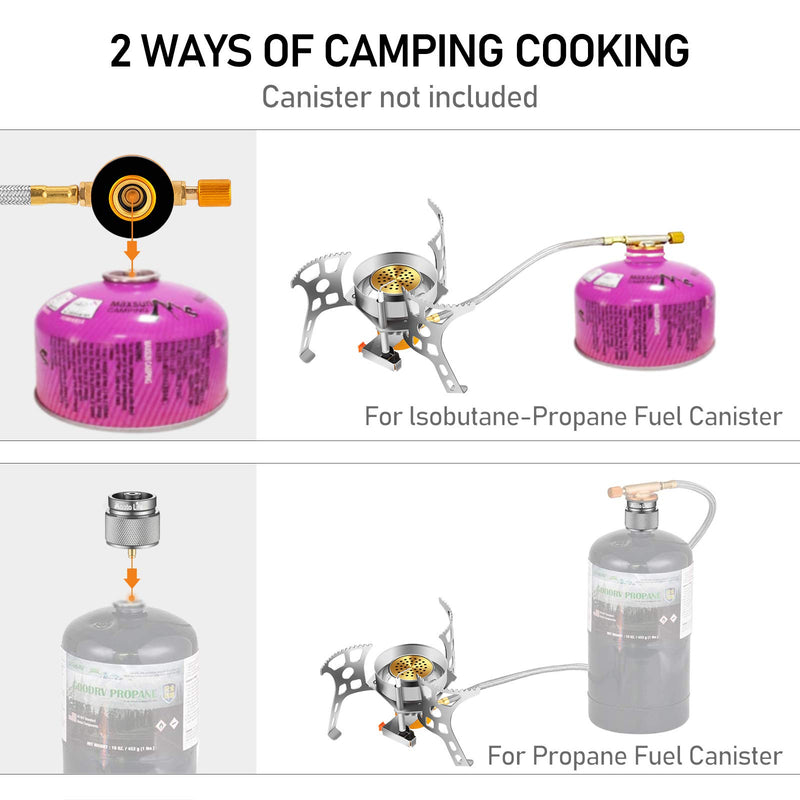 MaotaLife Camping Stove – 3500W Portable Stove – Backpacking Stove Kit with Piezo Ignition – Includes Fuel Canister Adapter and Carry Case – Windproof Design and Energy Efficient - BeesActive Australia