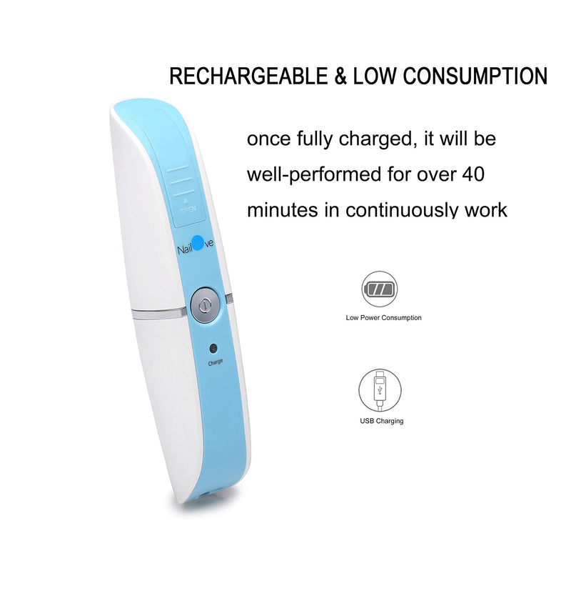 Nailove Electric Nail Clippers Fingernails Automatic Manicure Portable Charging Cut Polish Trim Nail Grinder File for Baby Adults NL6311 Blue (Blue) - BeesActive Australia