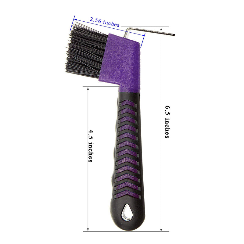 BOTH WINNERS Horse Hoof Pick Brush with Soft Touch Rubber Handle PURPLE - BeesActive Australia