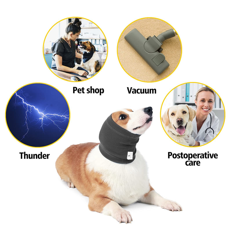 Quiet Ears for Dogs Hats Hoodies Dog's Ear Muffs Headband Noise Ear Protection for Dogs Small Grey1 - BeesActive Australia