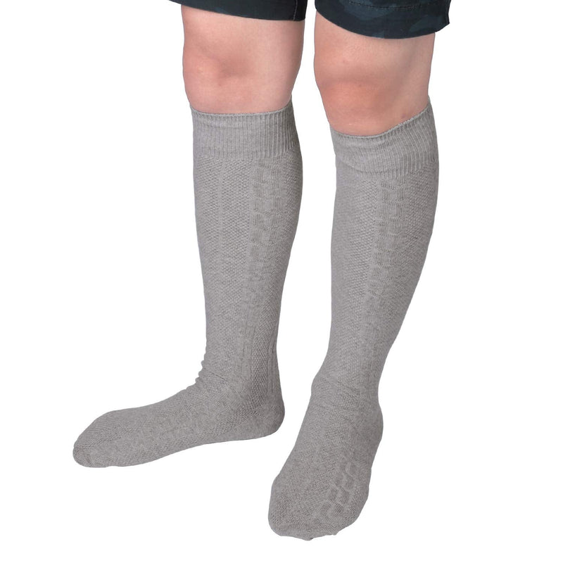 Long Embroidered German Bavarian Socks Lederhosen Socks for Traditional Oktoberfest Outfit Costume Trachten Large Gray - BeesActive Australia