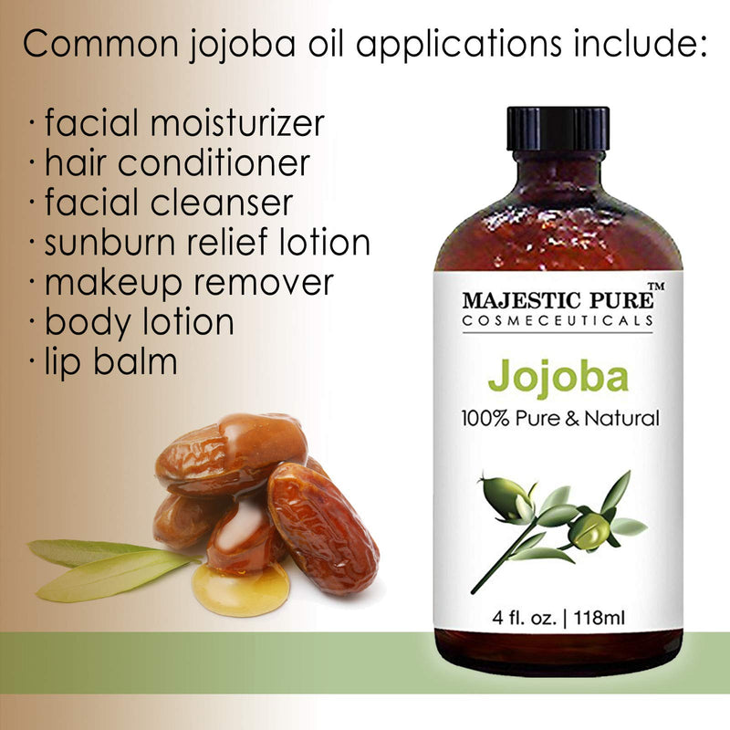 Majestic Pure Jojoba Oil for Hair and Skin, 4 fl. oz. - BeesActive Australia