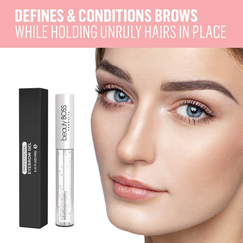 BeautyBoss Eyebrow Tamer Gel Clear Flawless Brows - Glossier Brow Makeup Mascara - Sculpting Shaping Clear Browgel - BeesActive Australia