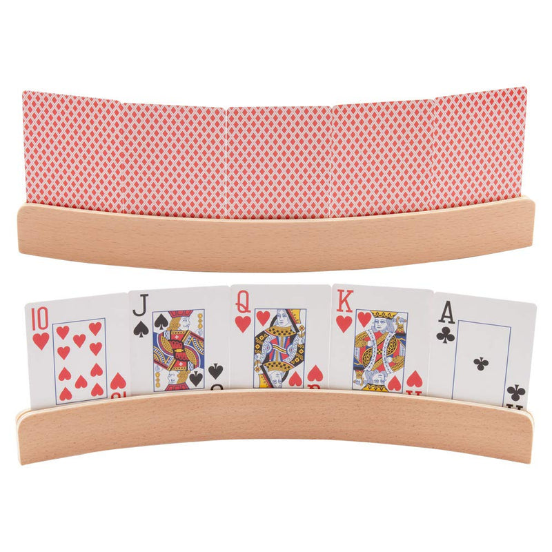 GSE Games & Sports Expert Wooden Playing Card Holders for Kids, Adults and Seniors. Wood Playing Card Tray Racks for Bridge Canasta UNO Card Playing… 12.5-inch, 4-Pack - BeesActive Australia