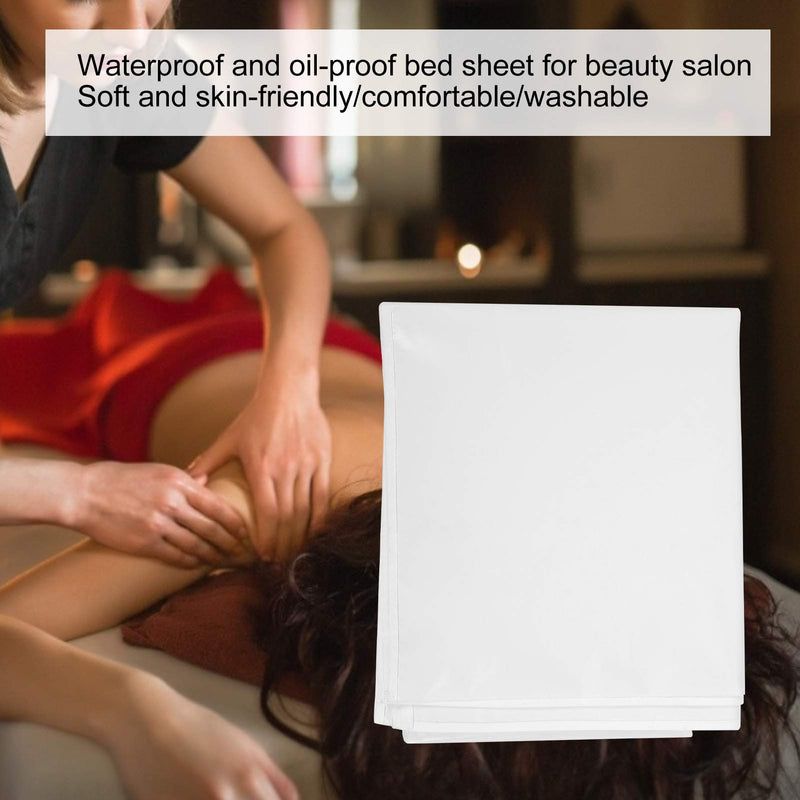 Reusable Spa Massage Bed Sheet, Soft Comfortable Massage Bed Sheet with Face Hole Beauty Massage SPA Couch Cover Waterproof (white) White - BeesActive Australia