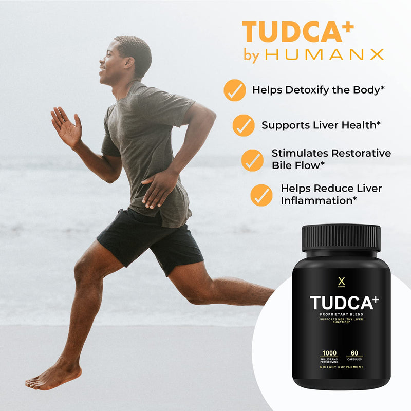 HUMANX TUDCA+ 1000mg (Tauroursodeoxycholic Acid) - USA Third Party Tested - Liver Health Aid for Detox and Cleanse - Vegan, Non GMO - Easy to Swallow Capsules - Tudca Bile Salt Supplement Powder - BeesActive Australia