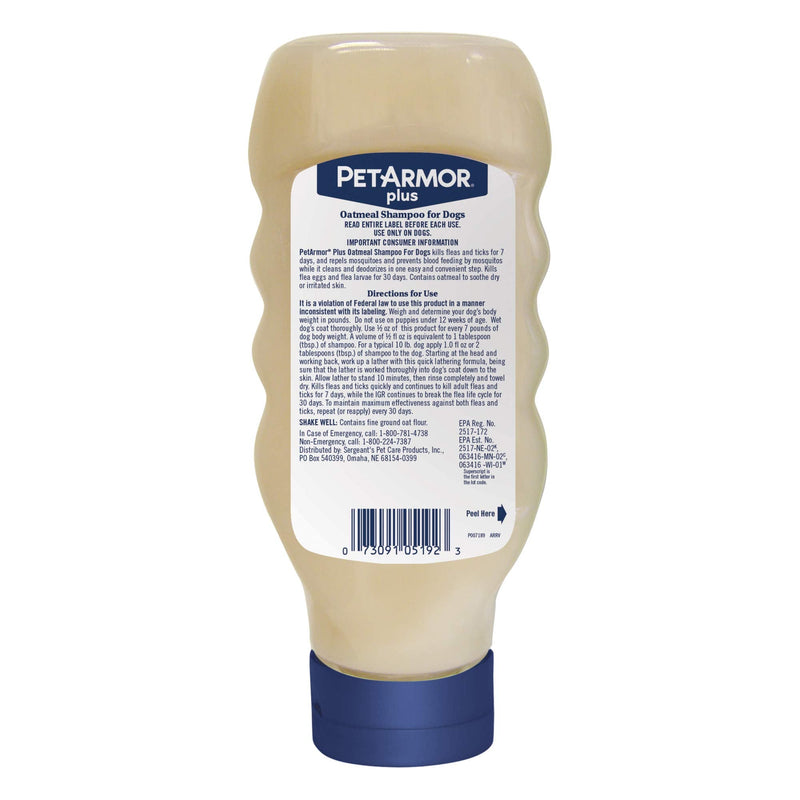 PetArmor Plus Oatmeal Flea & Tick Treatment Tropical Breeze Scent Shampoo for Dogs 1 Count (Pack of 1) - BeesActive Australia