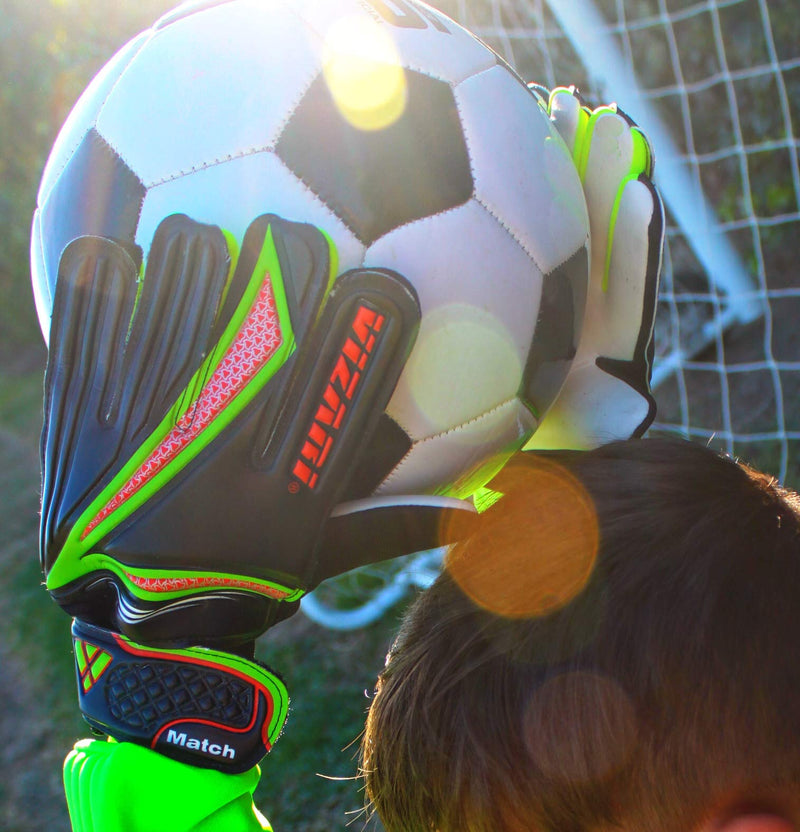 Vizari Junior Match Glove 5 Black/Orange/Green - BeesActive Australia