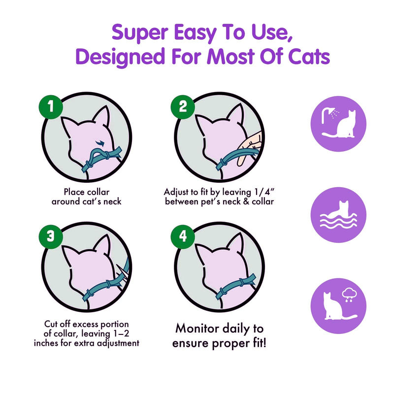 4 Pack Cats Calming Collar, Cat Anxiety Relief with Pheromones, Waterproof Calm Collar Size Up to 15 Inches (4 Pack Cats Collar+4 Pendants) - BeesActive Australia