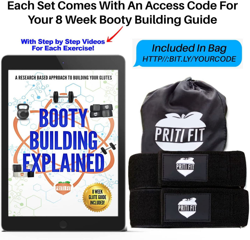 PRITI FIT BFR Booty Bands for Women-Includes 8 Week Guide for Legs, Glutes&Hip Building, Blood Flow Restriction Occlusion Workouts,Best Fabric Resistance Loop,Tone&Lift Your Butt,Squat,Thigh,Fitness - BeesActive Australia