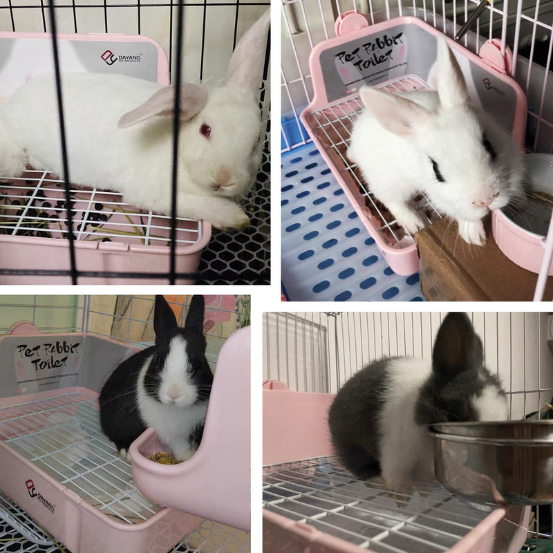 Tfwadmx Rabbit Corner Litter Box Pan with 100 PCS Rabbit Pee Pads Bunny Litter Box with Grate Super Absorbent Cage Liners Pet Toilet Potty Trainer Small Animal Disposable Diapers - BeesActive Australia