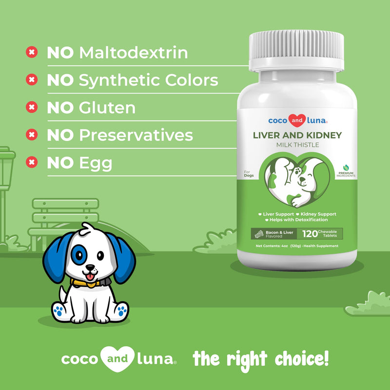 Milk Thistle for Dogs - Liver and Kidney Support Supplement, Dog Liver Support Supplement, Detox, Dog Liver Supplement, Kidney Supplement for Dogs, Dog Kidney Detox Tablet 120 Tablets - BeesActive Australia