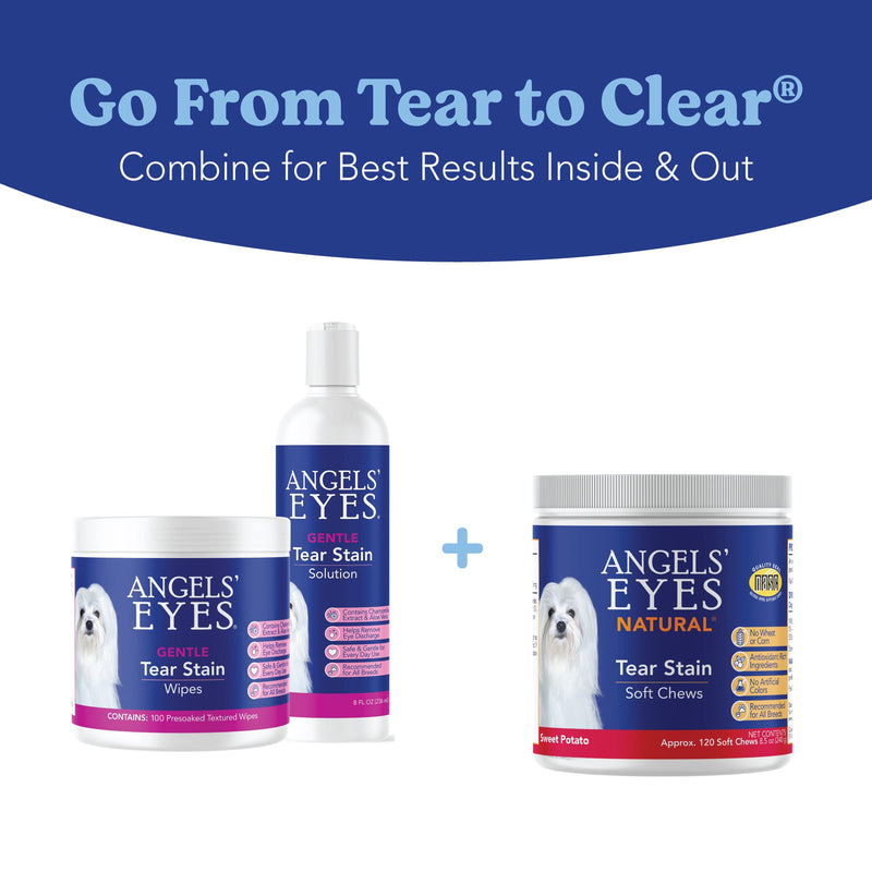 Angels’ Eyes Natural Tear Stain Prevention Soft Chews for Dogs | 120 ct Sweet Potato Flavor| For All Breeds | No Wheat No Corn | Daily Supplement | Proprietary Formula | Meat Free - BeesActive Australia