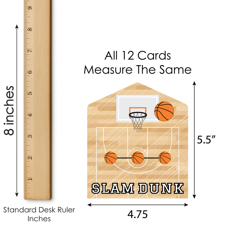 Big Dot of Happiness Nothin’ but Net - Basketball - Baby Shower or Birthday Party Game Pickle Cards - Pull Tabs 3-in-a-Row - Set of 12 - BeesActive Australia