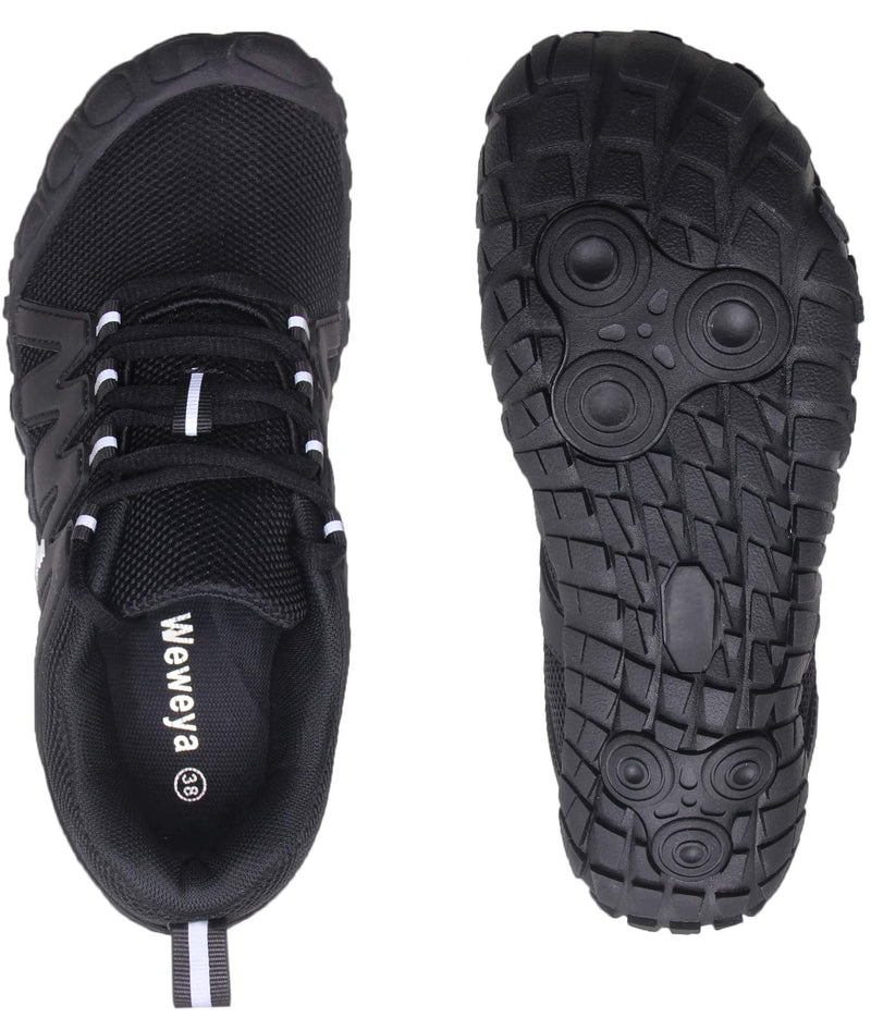 Weweya Barefoot Shoes for Women Minimalist Running Cross Training Shoe 6-6.5 Black - BeesActive Australia