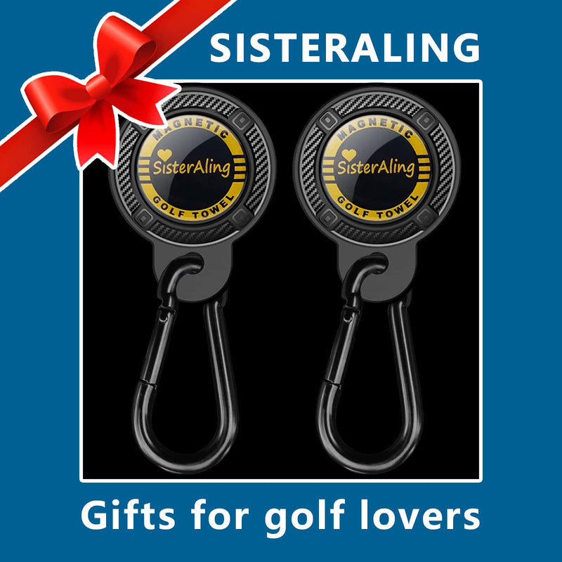 SisterAling Magnetic Clip for Golf Towel,Removable Industrial Magnetic Accessories Design for Strong Hold to Golf Carts or Clubs (Black, 2) Black - BeesActive Australia