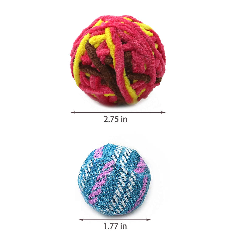 Cat Toys Balls Colorful Yarn with Bell Cat Chase Balls, Rainbow Woolen Yarn Balls, Furry Rattle Ball for Kitty and Kittens—Pack of 5 - BeesActive Australia