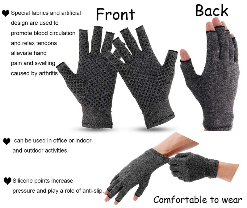 RZJZGZ 2 Pairs Fingerless Anti-Arthritis Gloves for Women & Men, Providing Warmth and Compression to Help Increase Circulation Hand Pain Relief and Promoting Healing, Carpal Tunnel Gloves (L) L (Pack of 4) - BeesActive Australia