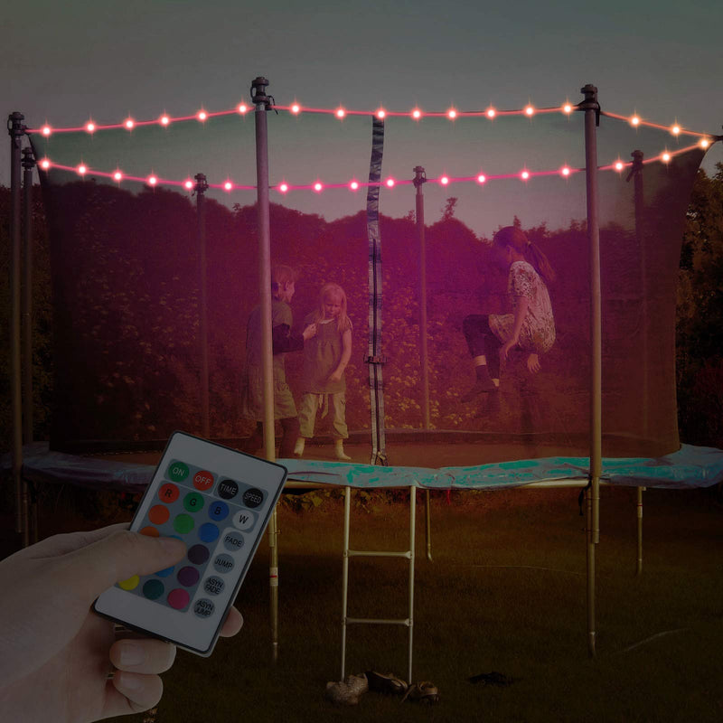 46 Ft LED Trampoline Lights 16 Colors Change Remote Control Trampoline Rim Waterproof LED Lights USB Powered with Remote Control Christmas Decoration for Play at Night Outdoor Party - BeesActive Australia