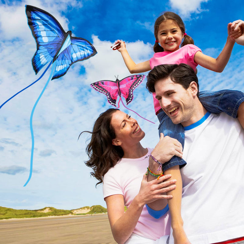 TOY Life Butterfly Kite for Kids Easy to Fly Large Kids Kite - Kites for Kids and Adults Easy to Fly Big Beach Kites for Kids Age 4-8-12 Idea Gift for Children Outdoor Game Activities Beach Trip 2 Pack - BeesActive Australia