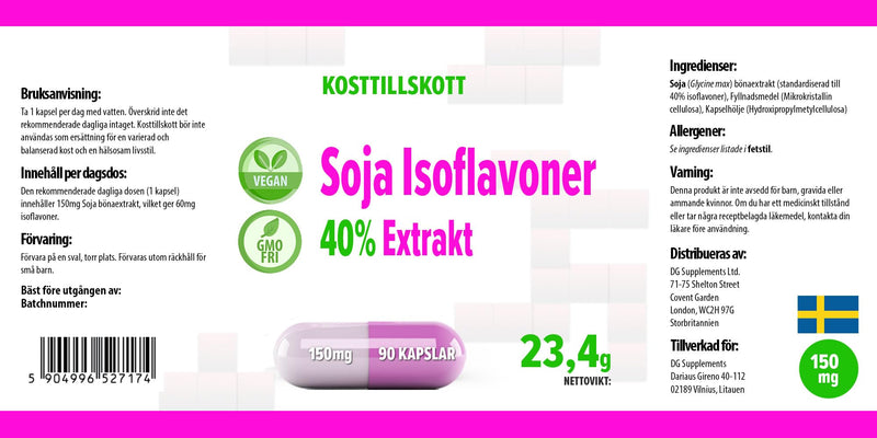 SOYA Isoflavones 40% 90 Vegan Capsules, 3rd Party Lab Tested, High Strength Supplement, Gluten and GMO Free - BeesActive Australia