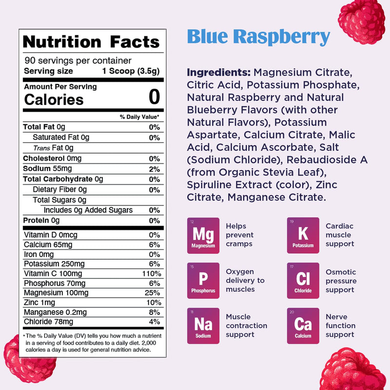 Ultima Replenisher Hydration Electrolyte Powder- 90 Servings- Keto & Sugar Free- Feel Replenished, Revitalized- Naturally Sweetened- Non- GMO & Vegan Electrolyte Drink Mix- Blue Raspberry - BeesActive Australia