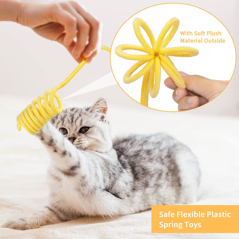 Cat Toy Balls, Woolen Yarn Cat Ball with Bell Inside and Cat Spring Toys, Cat Toys for Indoor Cats, Interactive Cat Chew Toys for Kittens Multicolor-6pack - BeesActive Australia