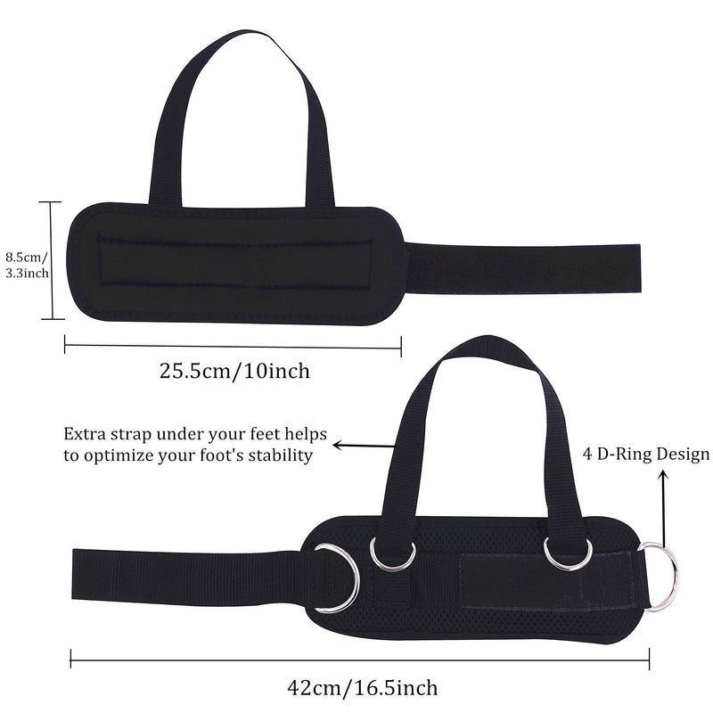 TOBWOLF 1 Pair Ankle Straps, Ankle Cuffs, D-Ring Ankle Cuffs for Cable Machines, Comfortable Workout Ankle Belt, Adjustable Padded Work Out Cuffs for Kickback, Glute Workout, Leg Extension Ankle Straps (With Extra Foot Strap) - BeesActive Australia