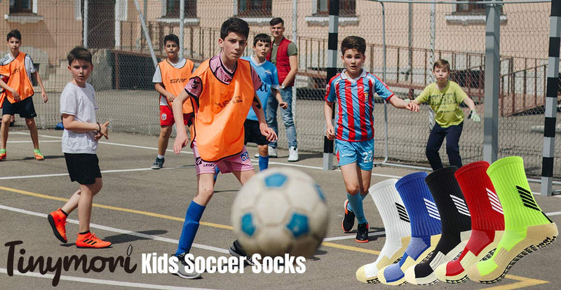 Tinymori Kids Socks Anti Slip Boys Girls Football Sports Socks for Age 6-11 Fluorescence - BeesActive Australia