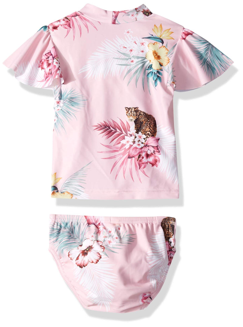 [AUSTRALIA] - Seafolly Girls' Baby Rashguard Swimsuit Set 2 Tropical Pink 