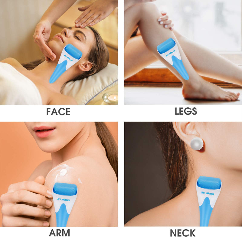 LKSDJGOH Ice Roller for Face & Eye Puffiness Relief, Face Roller Face Massager to Tighten Pores and Reduce Wrinkles, Eye Roller for Dark Circles, Relieve Migraine and Pain, Skin Care Products (Blue) Blue - BeesActive Australia