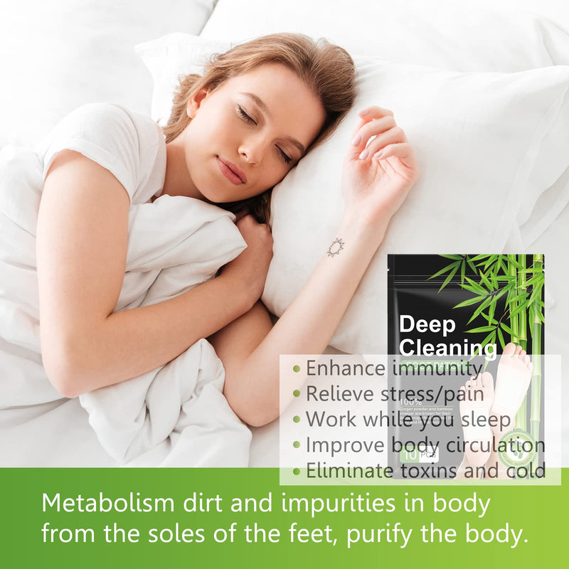 Detox Foot Patches, 20 PCS Detox Foot Pads for Foot Care & Stress Relief & Deep Sleep, 100% Natural Deep Cleaning Foot Patches with Bamboo Vinegar to Help Cleanse Body and Enhance Blood Circulatio White One Size - BeesActive Australia